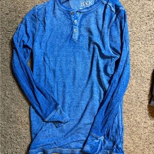Black Brand Vibrant Blue Henley Shirt
